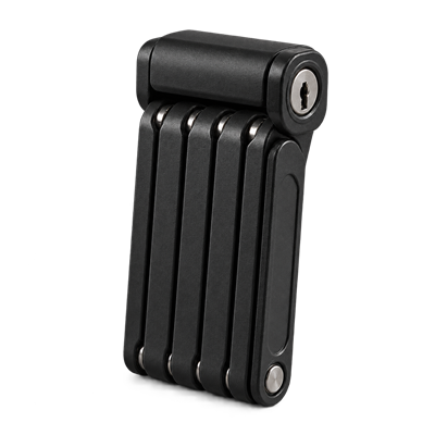 Heavy-duty black folding anti-theft e-bike lock