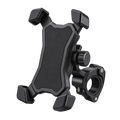 Universal black smartphone holder for bicycle handlebar